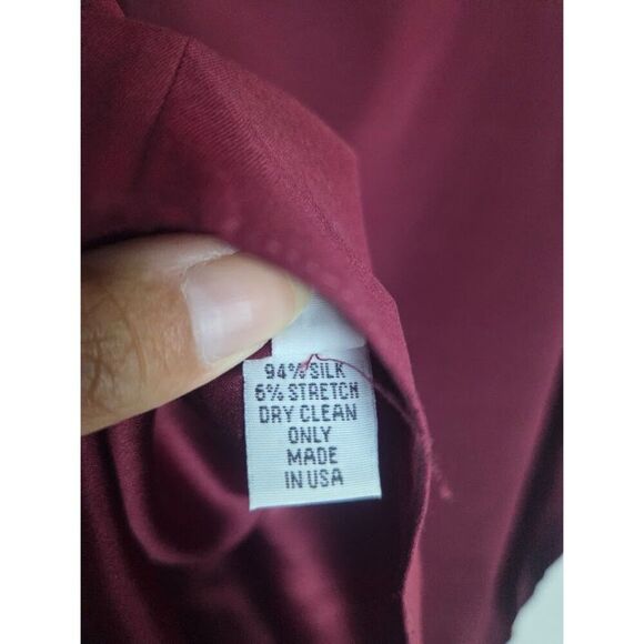 Ramy Brook "Marci" Dark Wine Red Silk Side Drape Satin Dresss size Medium - Picture 8 of 9